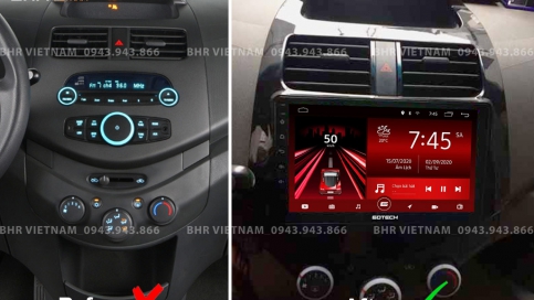 Màn hình DVD Android xe Chevrolet Spark 2011 - 2017 | Gotech GT6 New